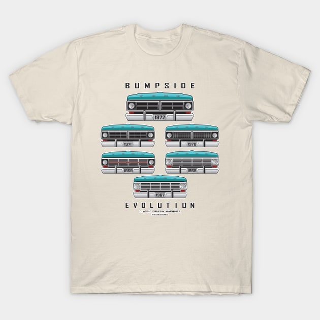 Bumpside Truck Evolution with Bumpers 1967-1972 T-Shirt by RBDesigns